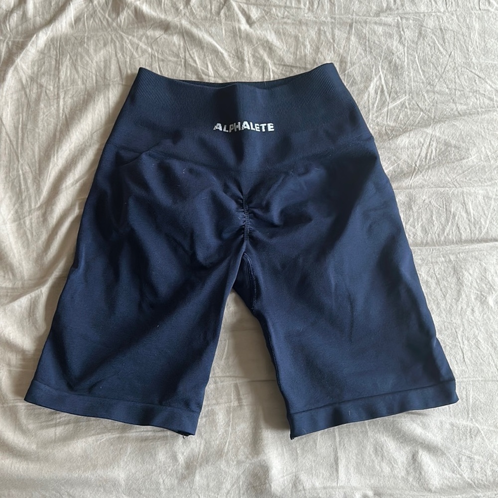 Alphabets Amplify Biker Shorts TUXEDO BLUE